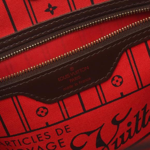 LOUIS VUITTON Neverfull MM Tote Bag Coated Canvas Leather Damier Brown N51105 - Picture 5 of 10